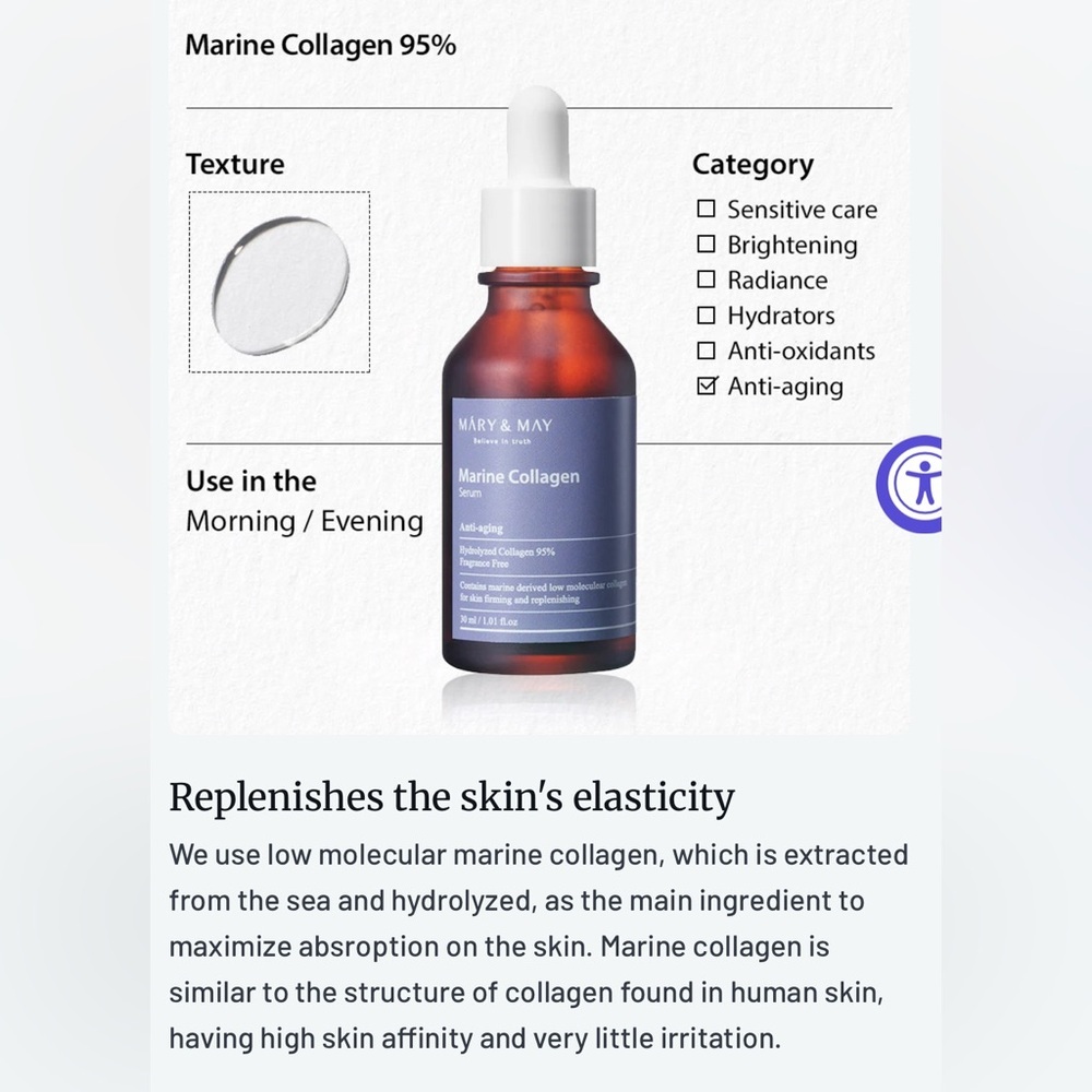 K-Beauty Marine Collagen Serum by Mary & May - Picture 3 of 13